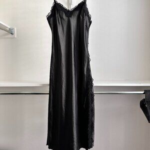 Black Lace Maxi Slip Dress